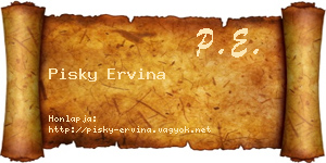 Pisky Ervina névjegykártya